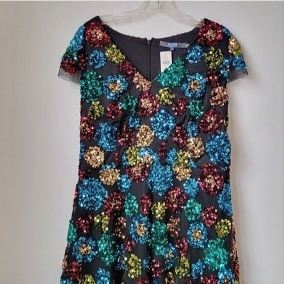 NWT Anthropologie Eva Franco Multicolor Sequined Holiday Party Midi Dress - Picture 6 of 16